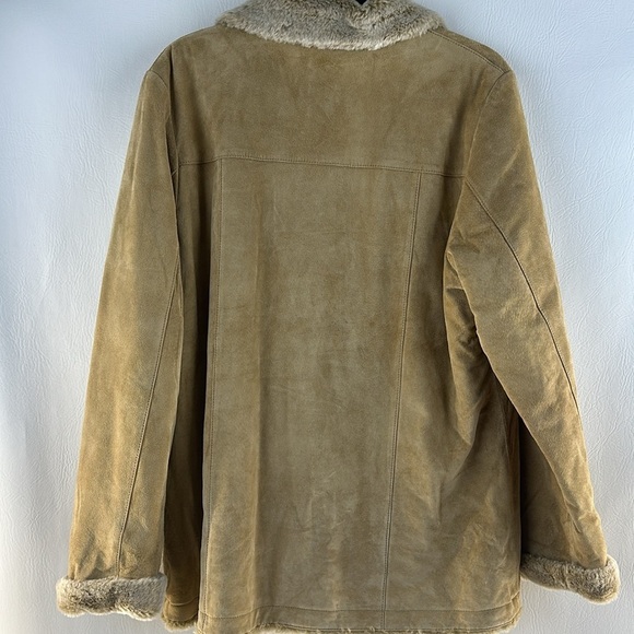 Eddie Bauer Fur Lined Suede Button Down Coat - Picture 6 of 11